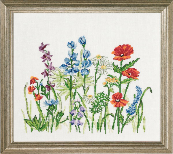 Broderisett Markblomster R5379 38 x 33 cm