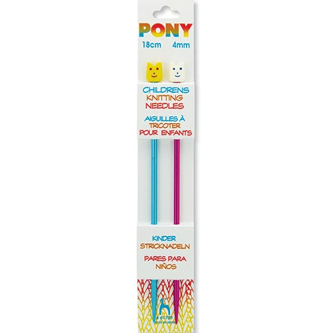 Pony strikkepinnesett for barn, 18 cm