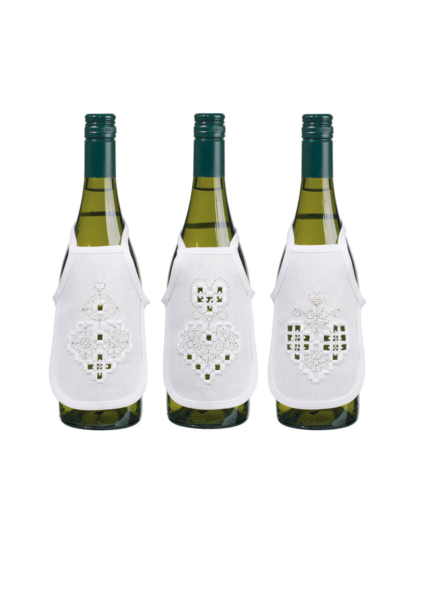 Broderisett Hardanger hjerte sølv 10 x 15 cm