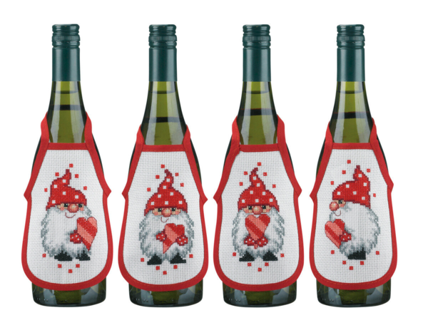 Broderisett Nisser og hjerter 10 x 15 cm