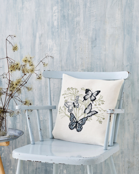 Broderisett Sommerfugler 40 x 40 cm