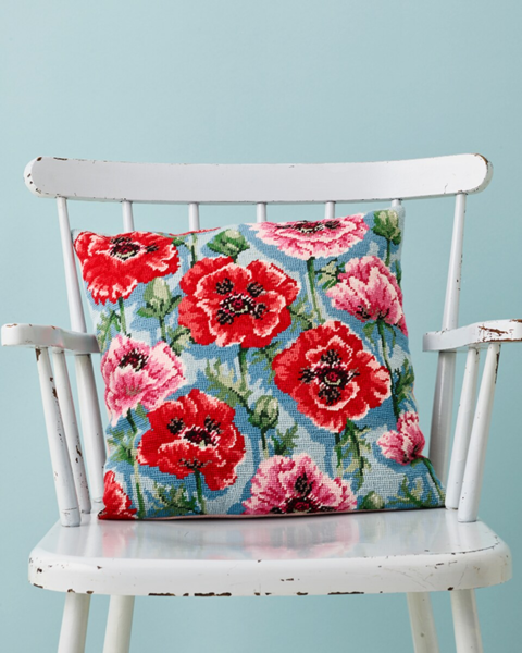 Broderisett Valmuer 39 x 39 cm