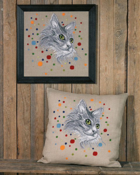 Broderisett Katten 60 x 60 cm