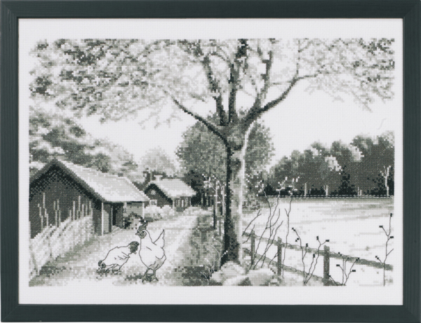 Broderisett På landet 40 x 30 cm