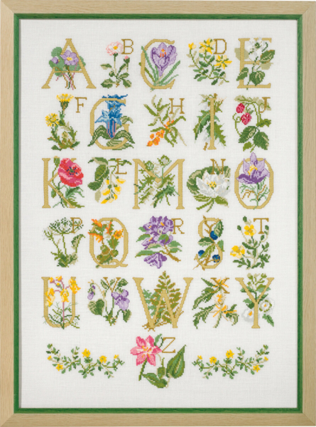 Broderisett Blomster ABC 45 x 62 cm