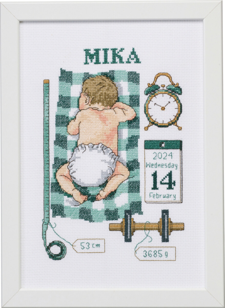Broderisett Dåpsminne Mika 21 x 30 cm