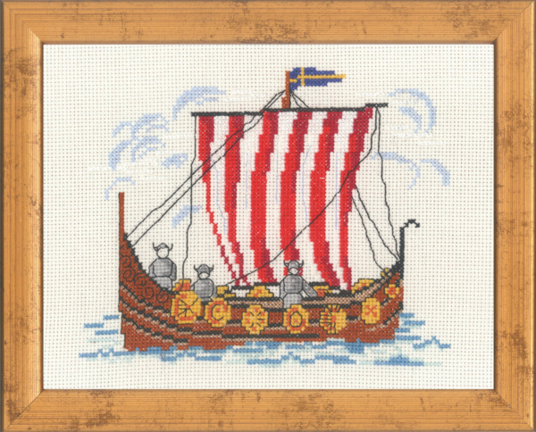 Broderisett Vikingskip svensk 535 221 x 26 cm