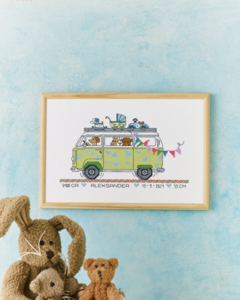 Broderisett Guttebussen R5799 30 x 20 cm