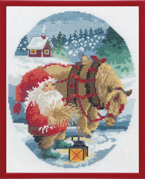 Broderisett Nisse & hest R5798 20 x 25 cm