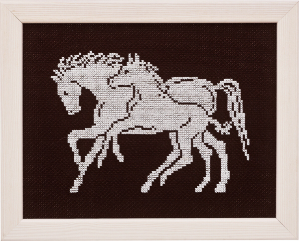 Broderisett Hest m/føl 5381 17 x 22 cm