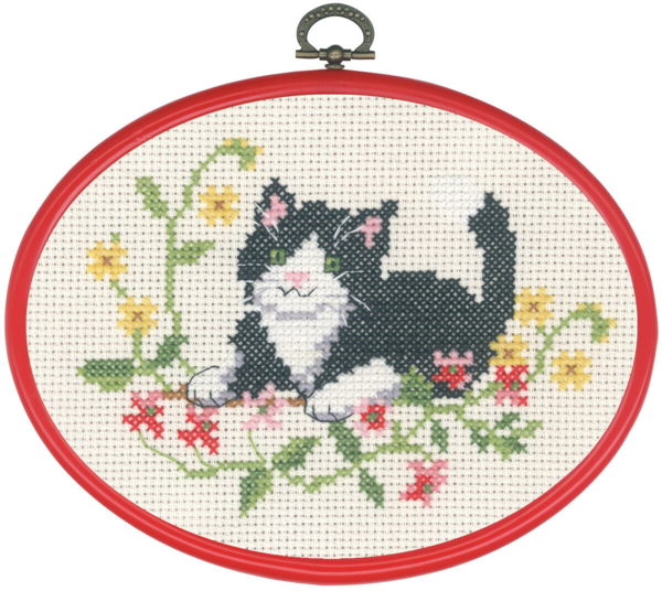 Broderisett Sort katt m/5959/30 13 x 18 cm