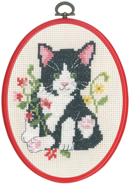 Broderisett Svart katt m/5959/30 13 x 18 cm