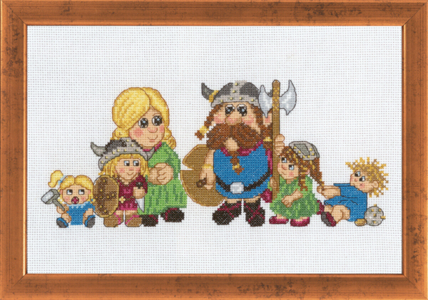 Broderisett Vikingfamilien 29 x 19 cm