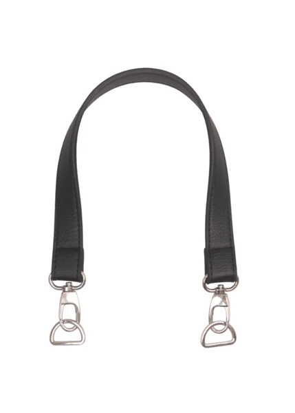 Go Handmade Veskehank med Karabinkrok med D-ring Svart/Sølv