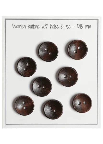 Go Handmade Dype Treknapper, Mørk: 15 mm