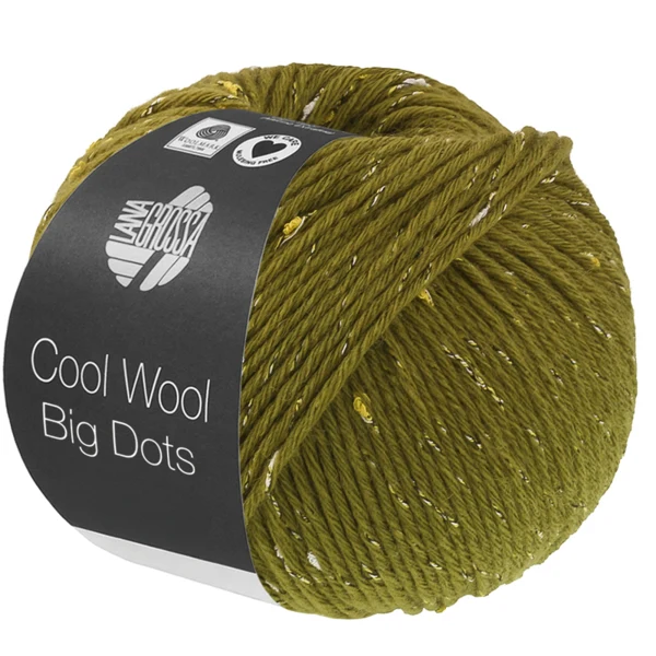 Lana Grossa Cool Wool Big Dots 107 Olivengrønn