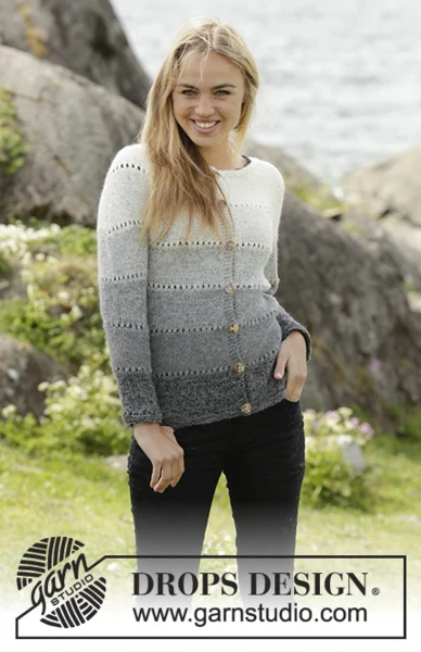 0-1325 Shades of Grey Cardigan fra DROPS Design