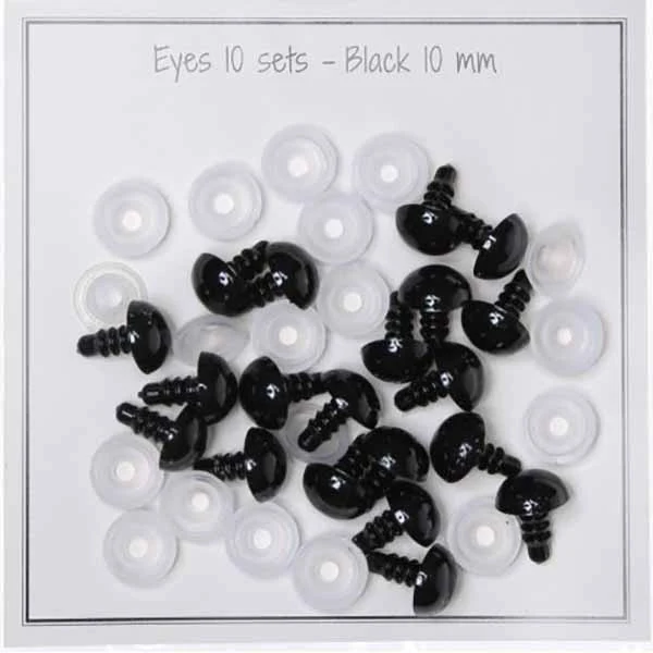Go Handmade Safety Eyes Black 10 mm (10 par)
