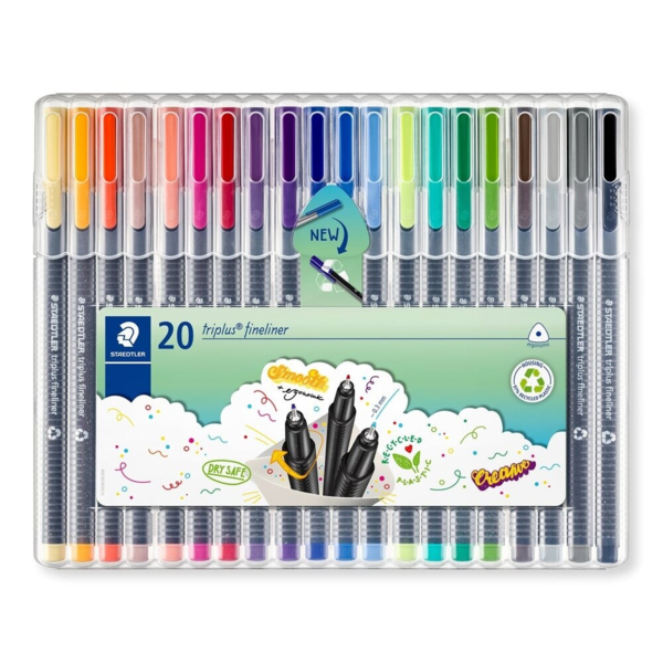 STAEDTLER Triplus fineliner 334 fargemarkører, 20 stk