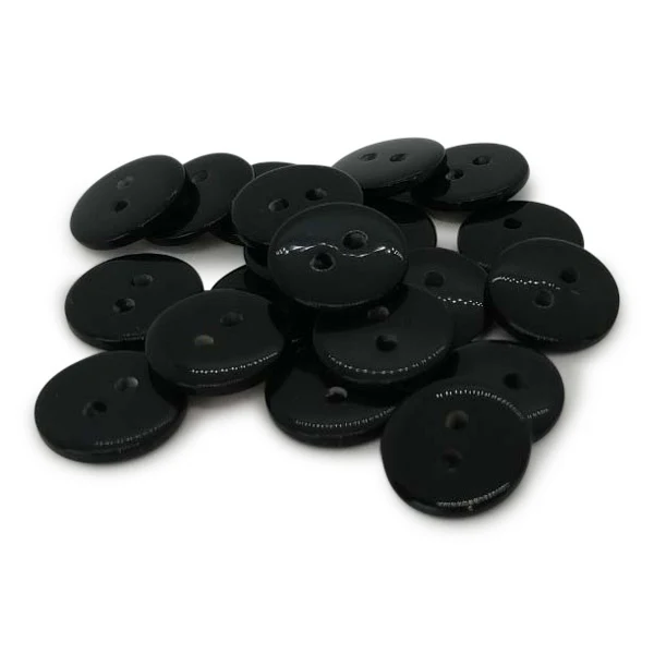 HobbyArts Runde plastknapper svart, 12,5 mm, 20 stk