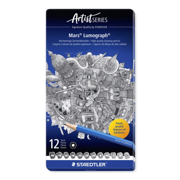 STAEDTLER Mars Lumograph Blyanter, 12 stk – Hovedbilde lukket
