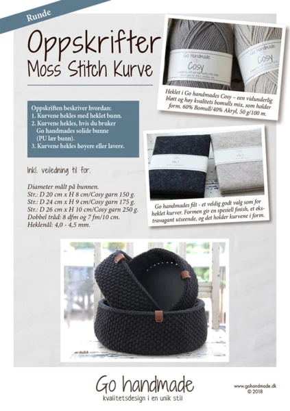 99765 Moss Stitch kurv - Rund