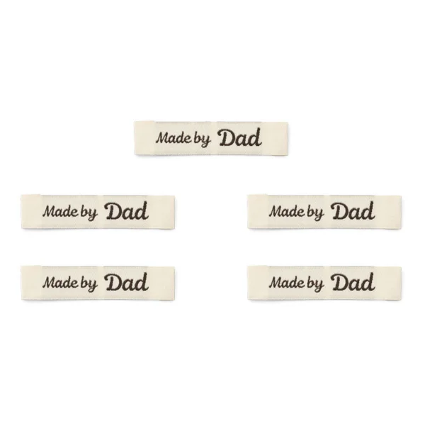 LindeHobby Made By Etikett (7 cm x 1 cm), Natur, 5 stk Made by Dad