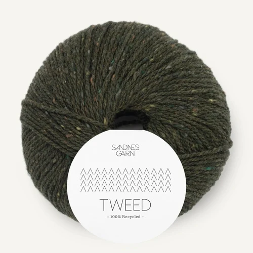 Sandnes Tweed Recycled 9585 Olivengrønn