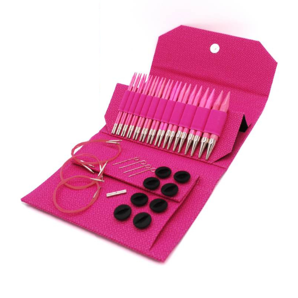 LYKKE Utskiftbare Rundpinner Sett Blush, Magenta, 13 cm