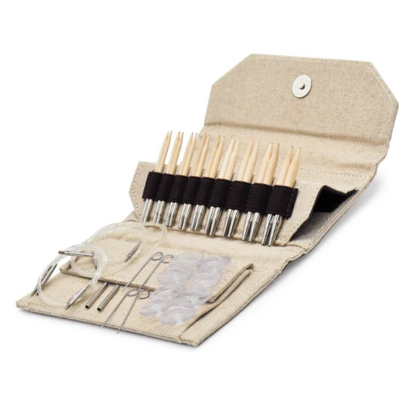 LYKKE Utskiftbare Rundpinnersett Naturale, Beige, 9 cm