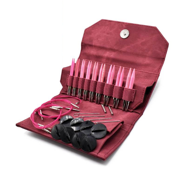 LYKKE Utskiftbare Rundpinnersett Blush, Crimson, 9 cm