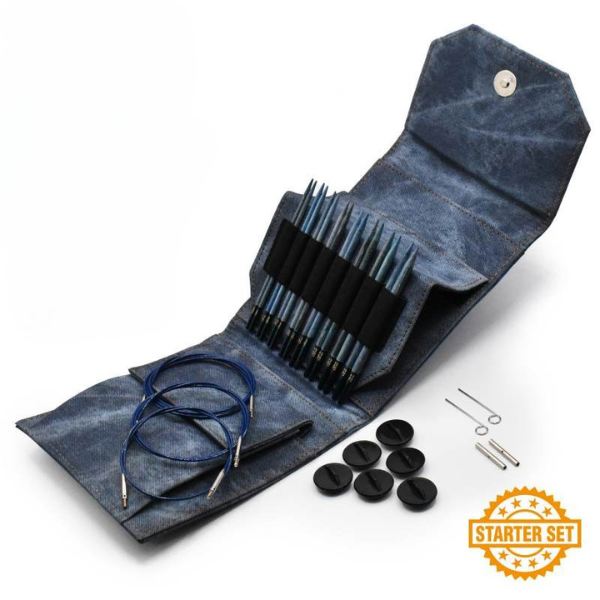 LYKKE Utskiftbare Rundpinner Sett Indigo, Starter Set, Blå, 13 cm