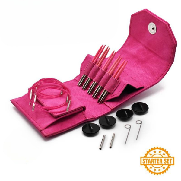 LYKKE Utskiftbare Rundpinner Sett Blush, Starter Set, Fuchsia, 9 cm