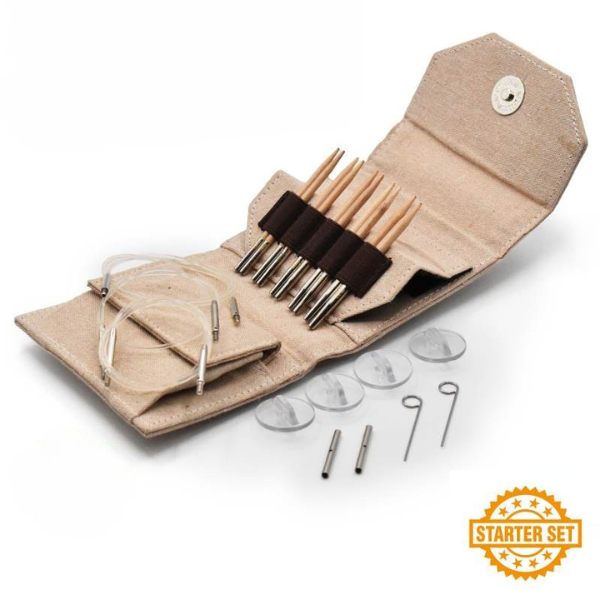LYKKE Udskiftbare Rundpinner Sett Naturale, Starter Set, Beige, 9 cm