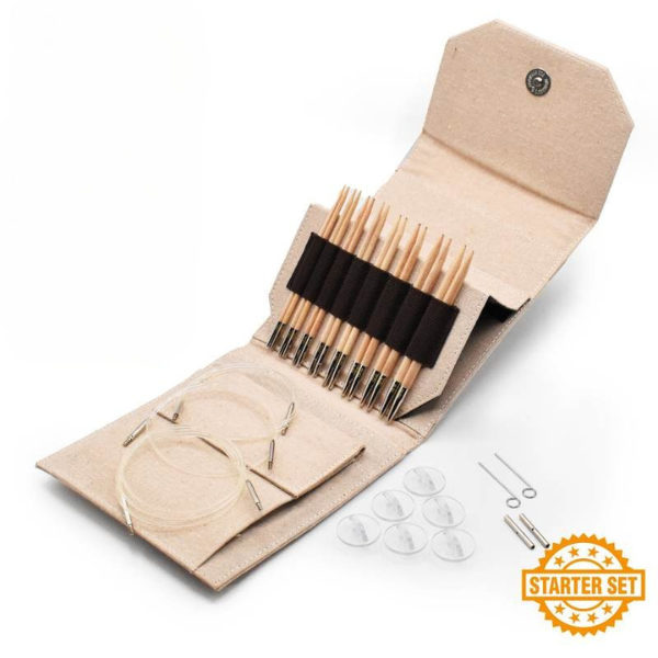 LYKKE Udskiftbare Rundpinner Sett Naturale, Startsett, Beige, 13 cm