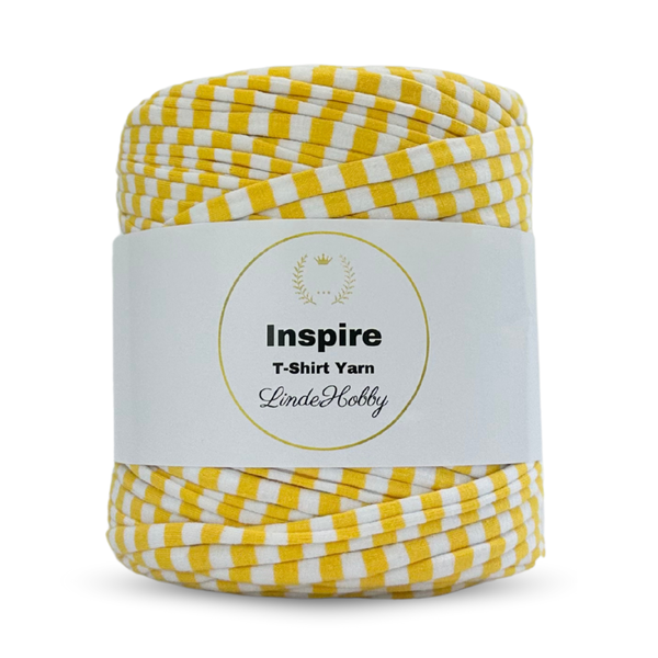 LindeHobby Inspire Print 33 Hvit- og gulstripet