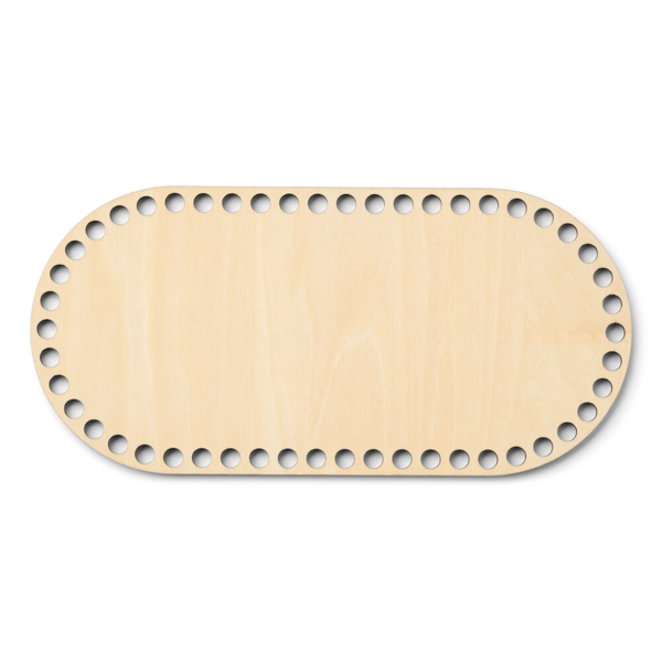 LindeHobby Veske-bunn, Oval, Kryssfiner 25x12 cm