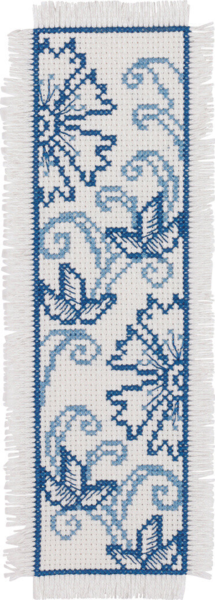 Broderisett Blå blomst 7 x 22 cm