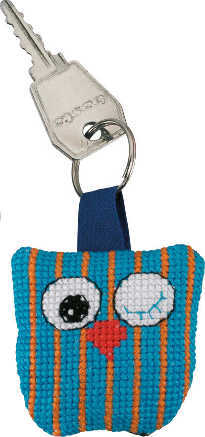 Broderisett Ugle m/ vertikale striper 5 x 5 cm