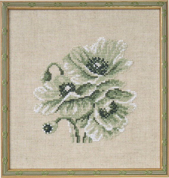 Broderisett Valmuer 18 x 19 cm