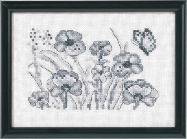 Broderisett Valmuer 12 x 17 cm
