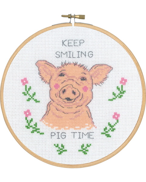 Broderisett Keep Smiling Pig Time 5810/18 18Ø