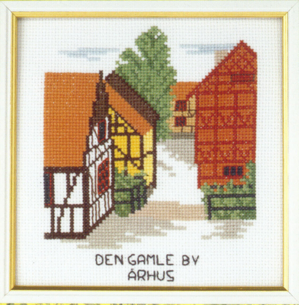 Broderisett Den gamle by 15 x 15 cm