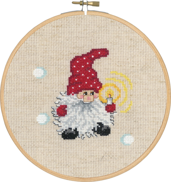 Broderisett Nisse med lys med 5810/18 18 Ø
