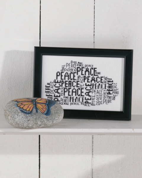 Broderisett Peace i en sky 9 x 14 cm