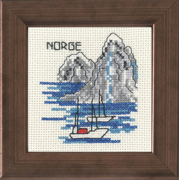 Broderisett Båt Norge 10 x 10 cm R5370