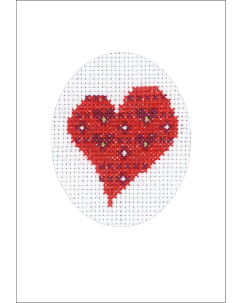 Broderisett Hjerter m/ hjerter 5883/00 9 x 13 cm