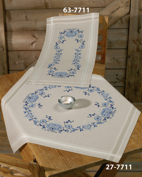 Broderisett Blå 80 x 80 cm