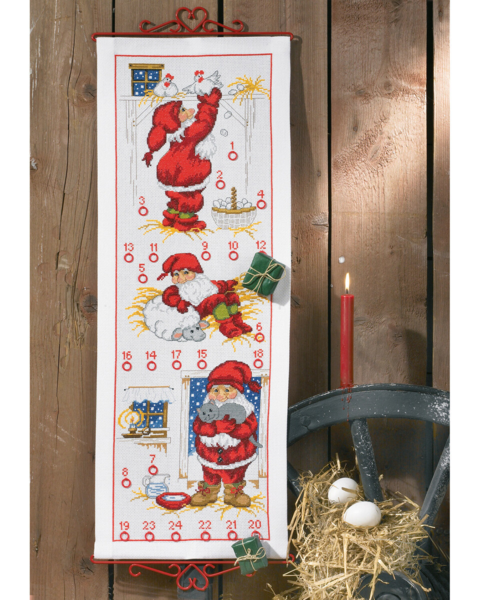 Broderisett Nisser i stallen 5125/32 32 x 85 cm