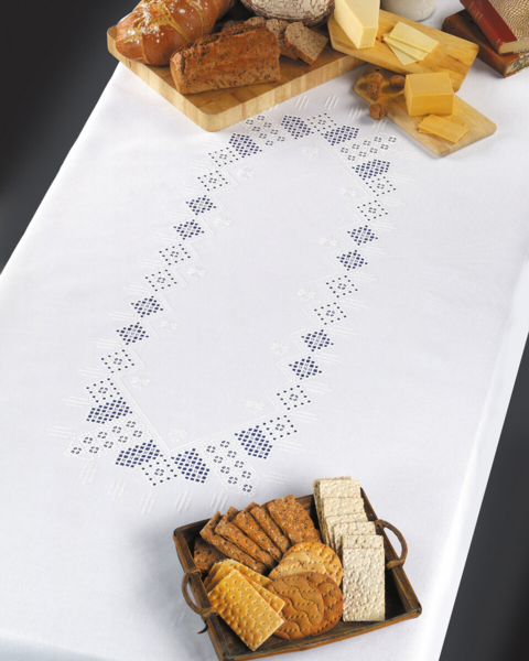 Broderisett Hvitt på hvitt 140 x 215 cm